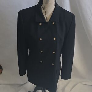 Elegant Black Double-Breasted Women's Coat